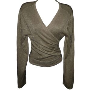 NWT New York & Company Versatile Gold Shimmer Long Sleeve Cardigan